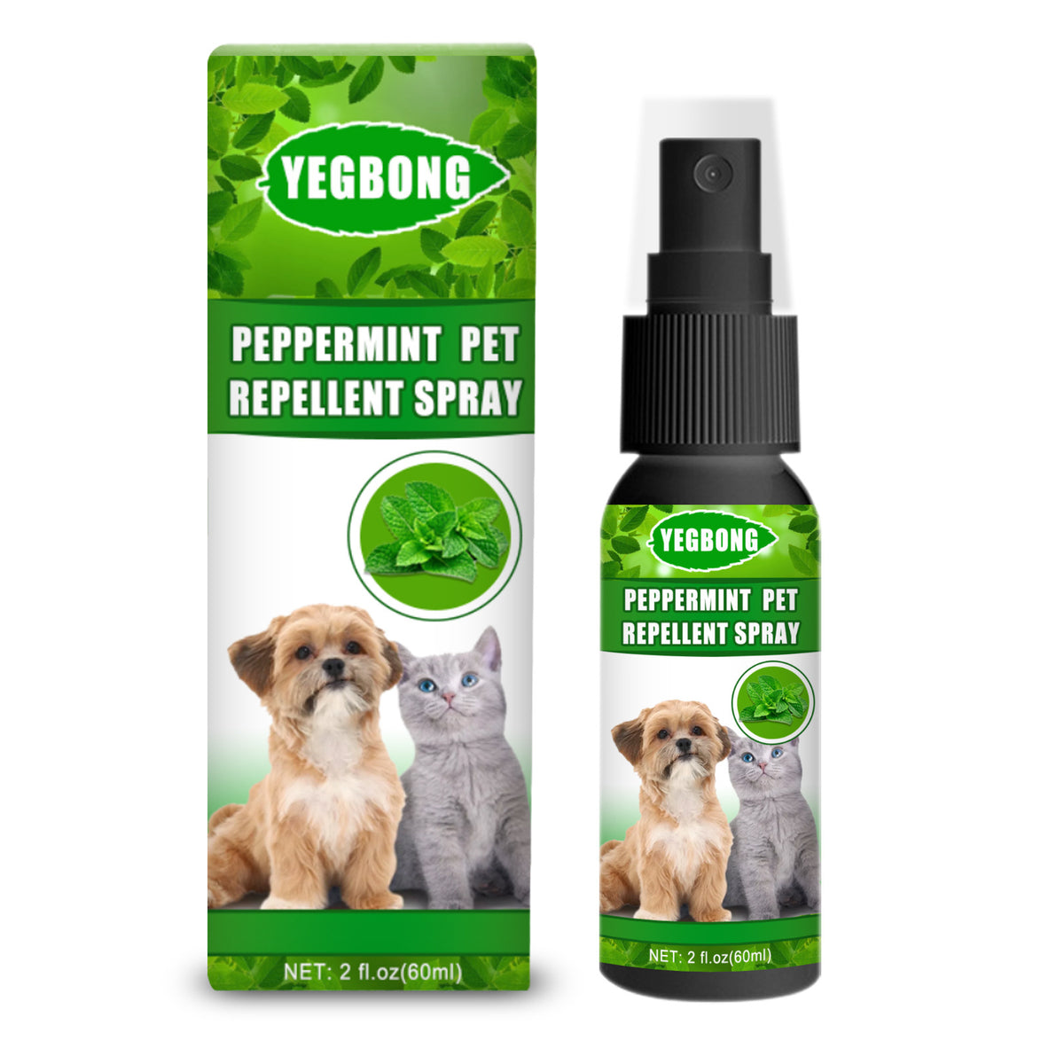Vaporisateur anti-acariens à la menthe pour animaux, 60 ml