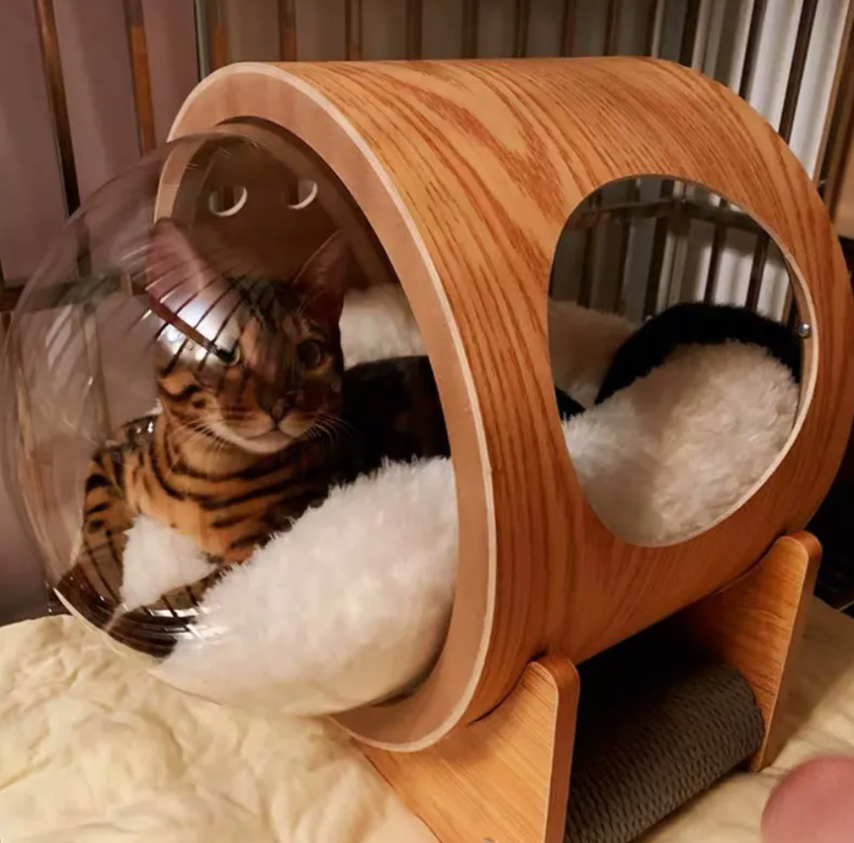 Lit dôme transparent pour animaux