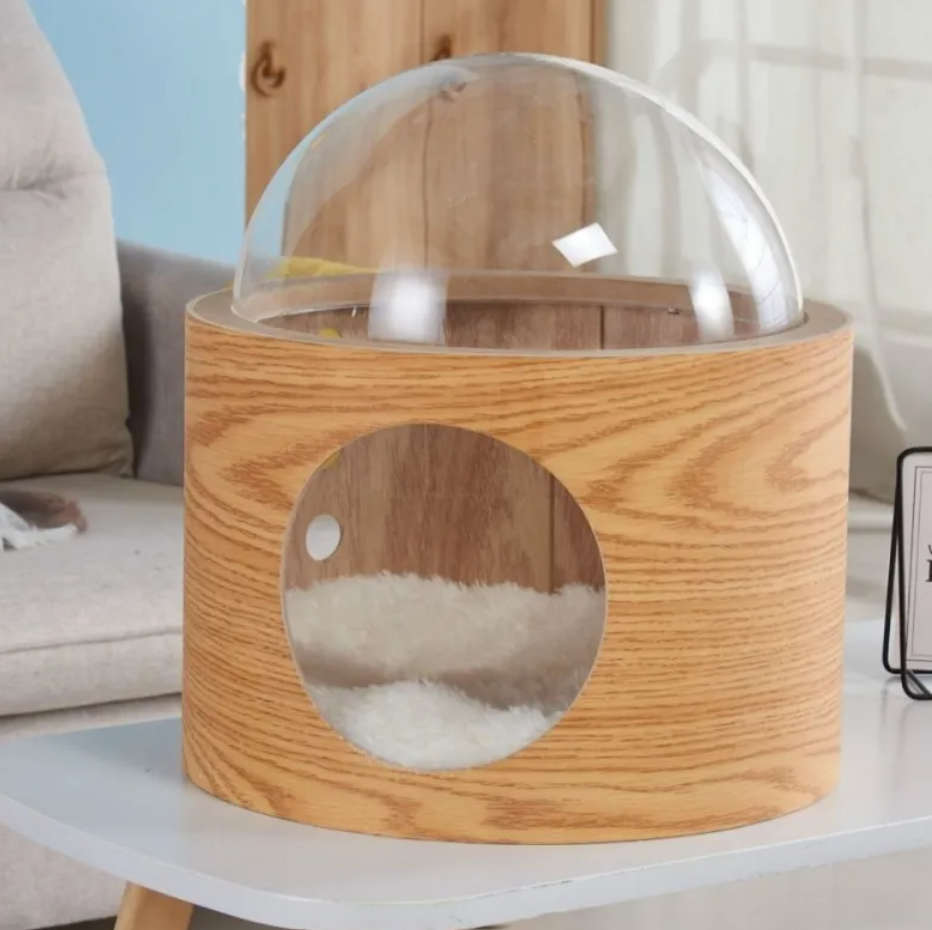 Lit dôme transparent pour animaux