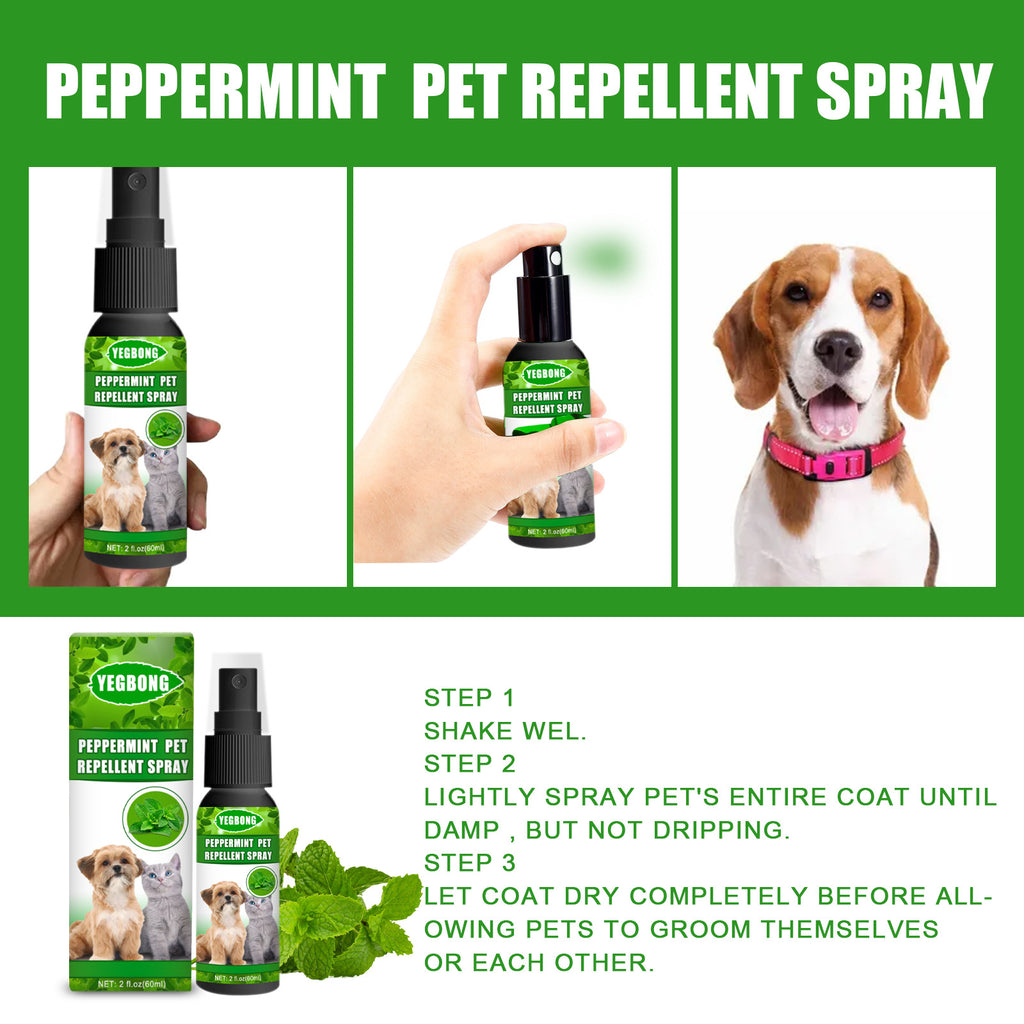 Vaporisateur anti-acariens à la menthe pour animaux, 60 ml