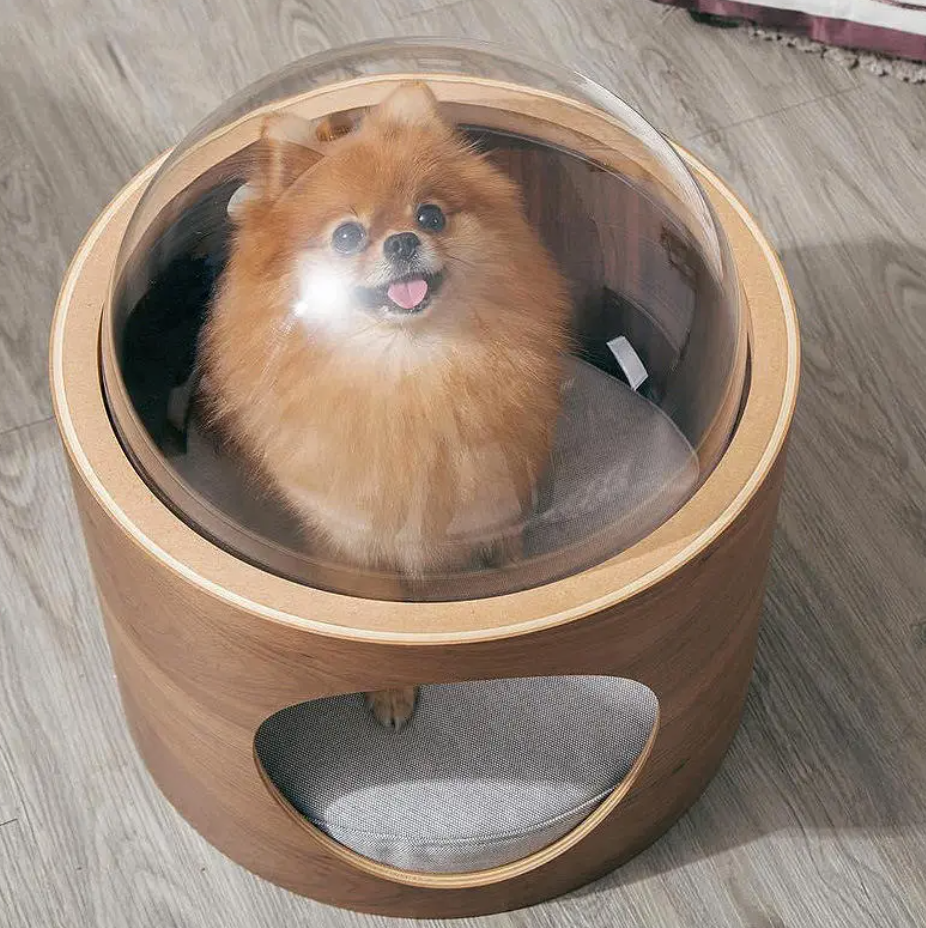 Lit dôme transparent pour animaux