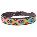 Collier en cuir western perlé pour chien