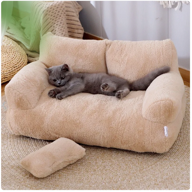 Lit en peluche pour chats et petits chiens